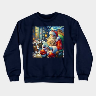 Stellar Santa - Starry Night Sky Holiday Art Prints Crewneck Sweatshirt